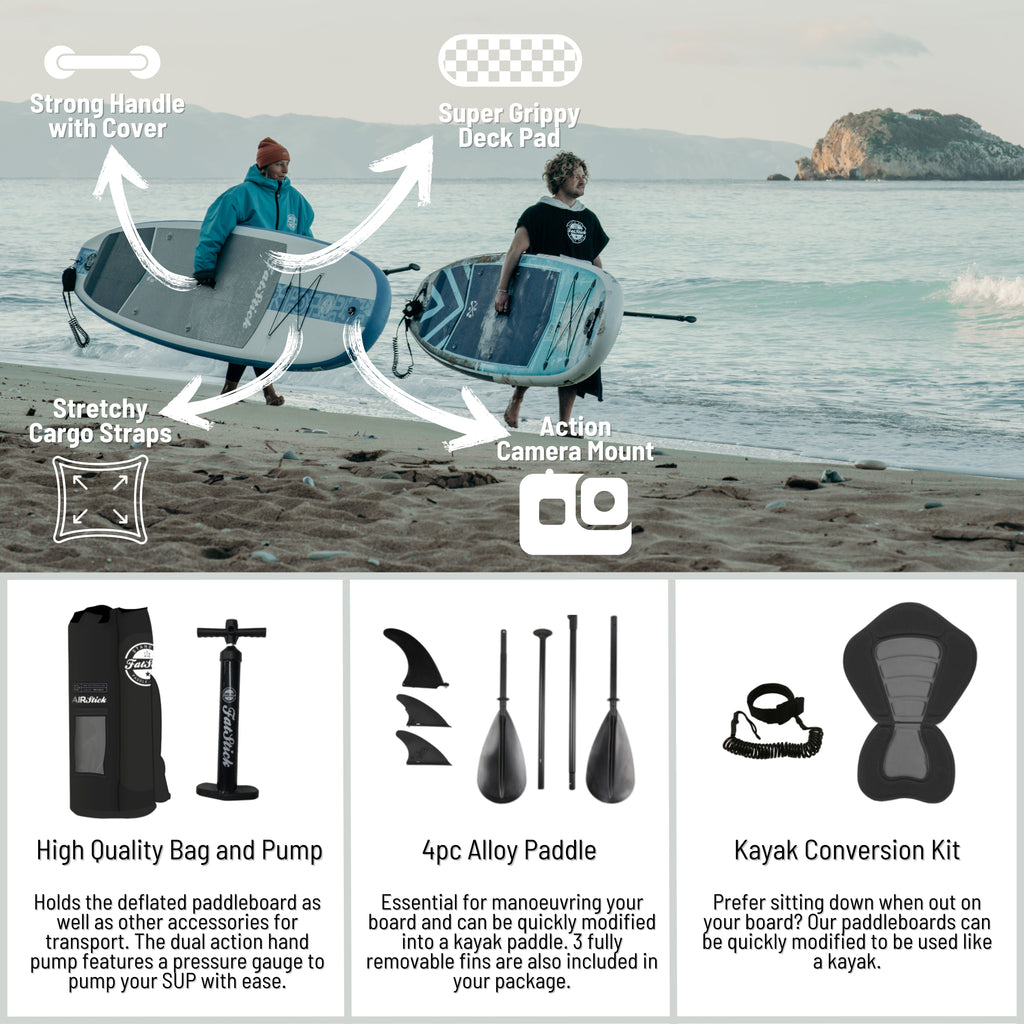 AirStick 10’6 Inflatable Paddleboard – Beginner SUP Package
