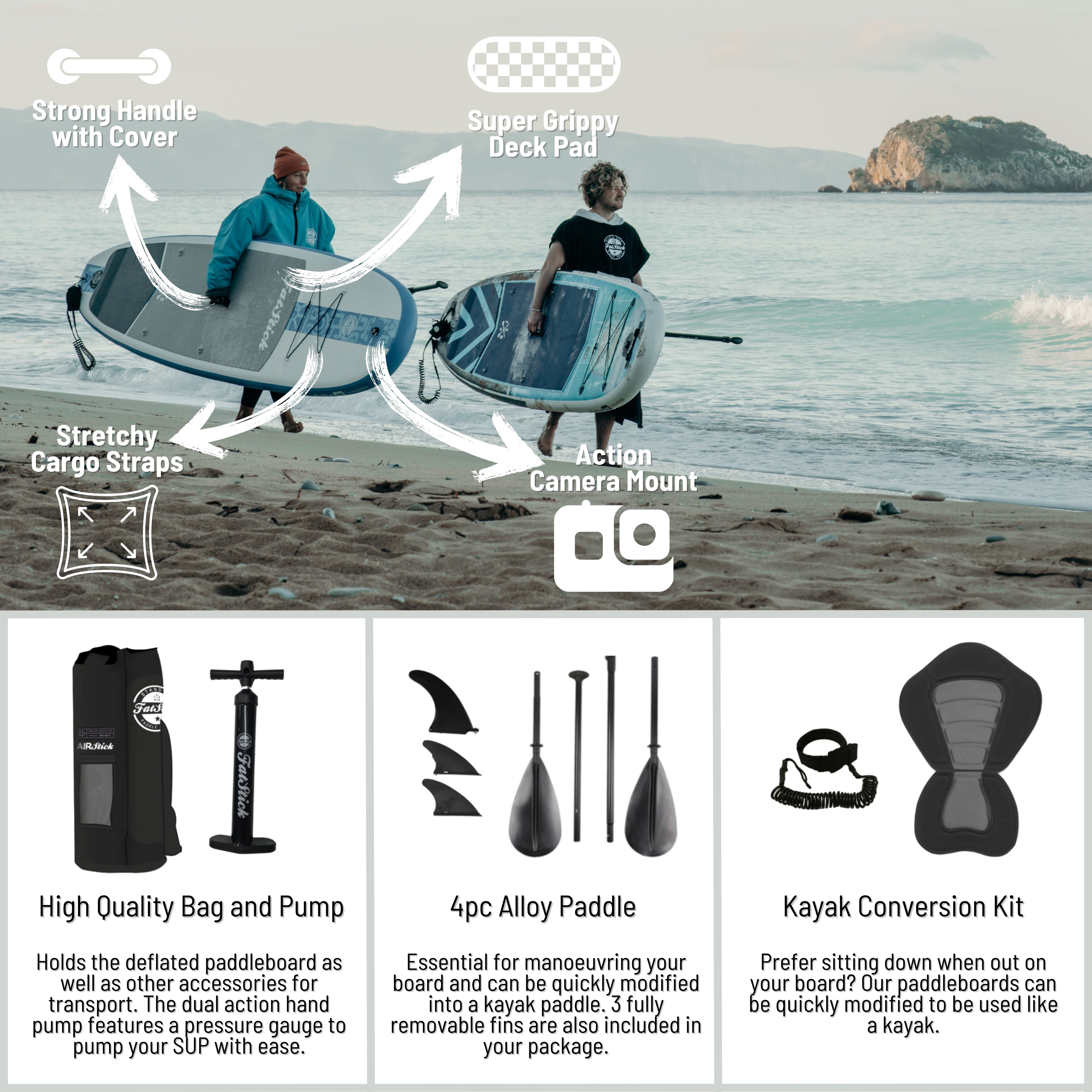 AirStick 10’6 Inflatable Paddleboard – Beginner SUP Package
