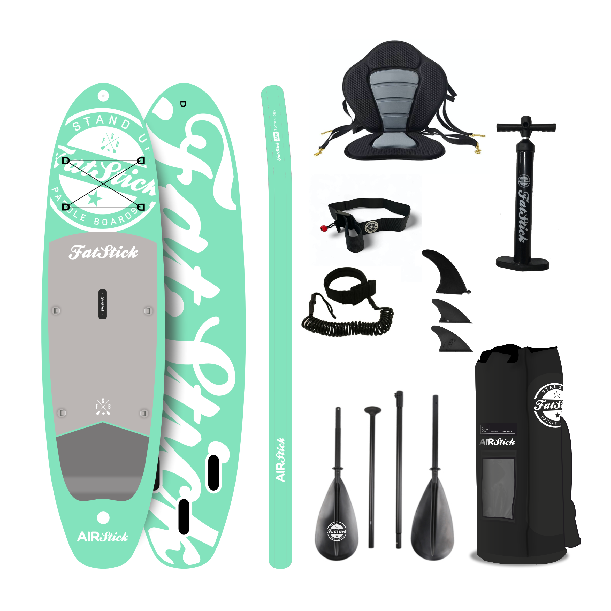 AirStick 10’6 Inflatable Paddleboard – Beginner SUP Package